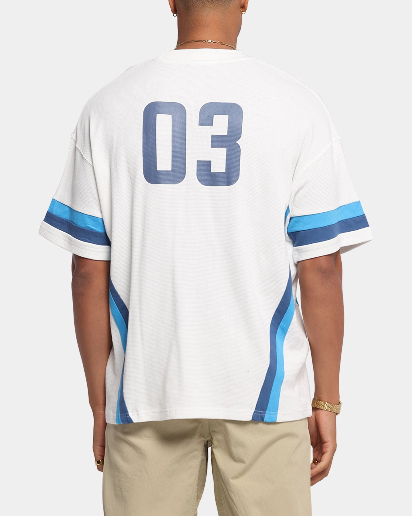 Soft Layer Cozy And Stylish Carre Graffiti Waffle T-Shirt Off White