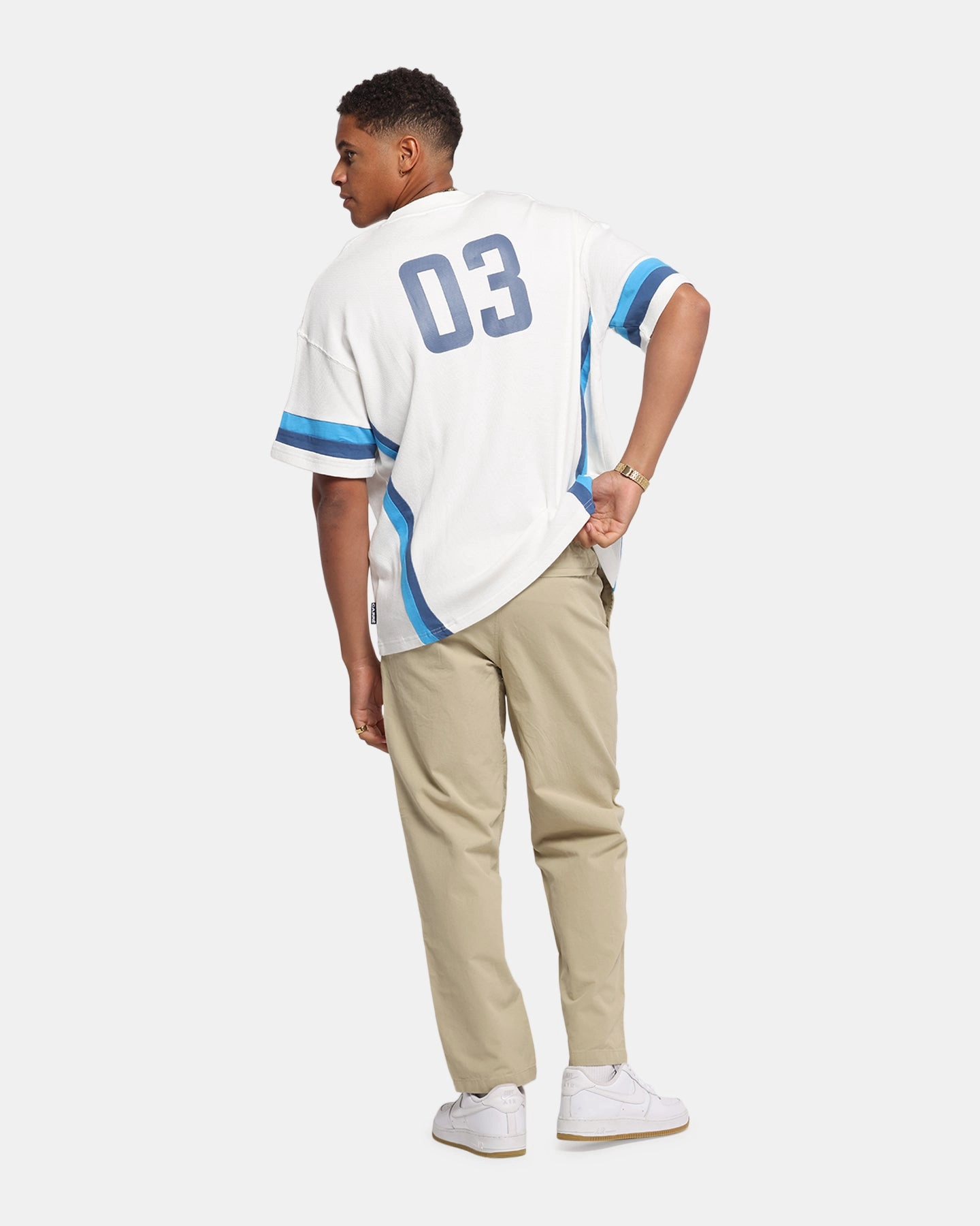 Carre Graffiti Waffle T-Shirt Off White Non Irritating Collar