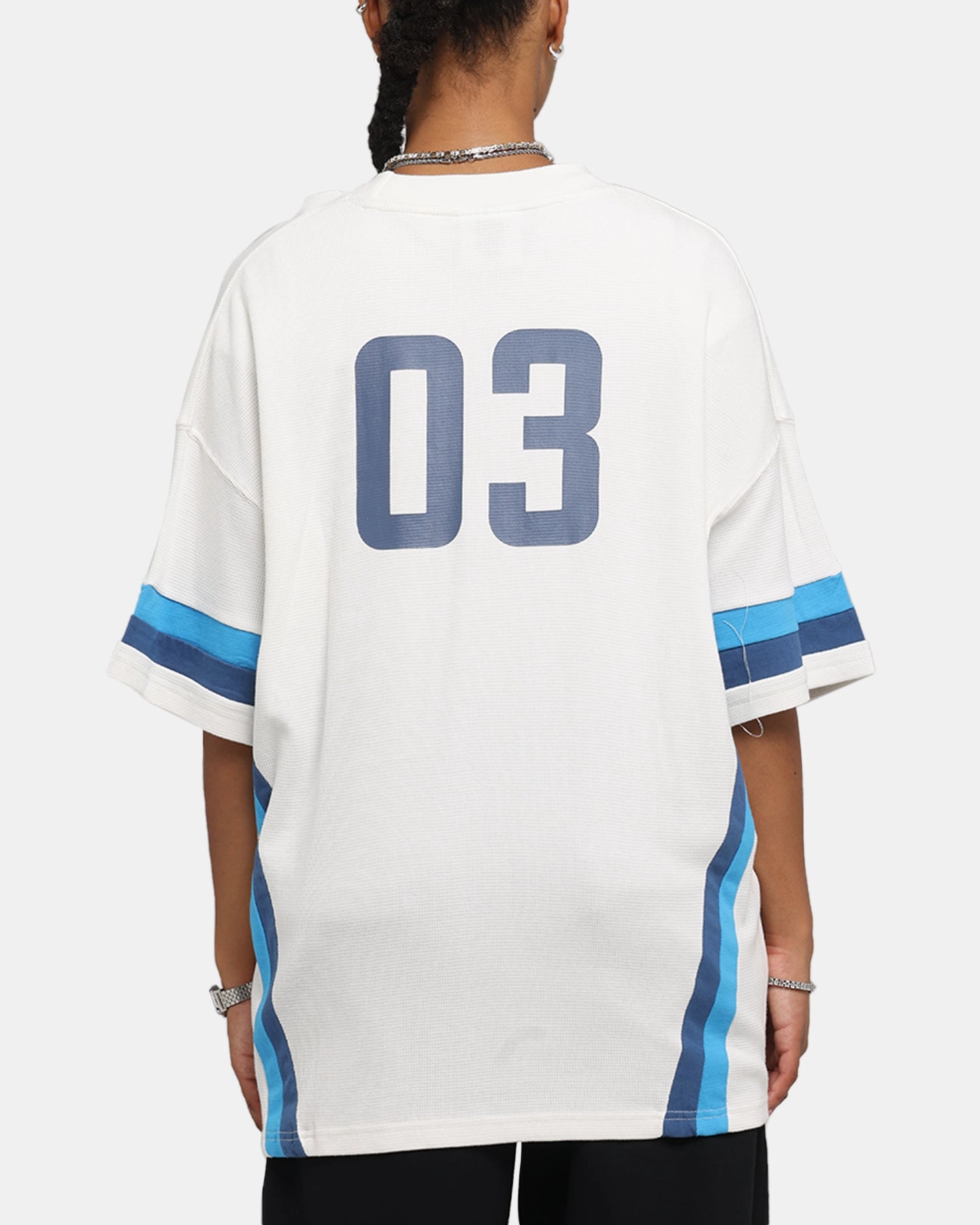 Carre Graffiti Waffle T-Shirt Off White Dimensional Stability Weave