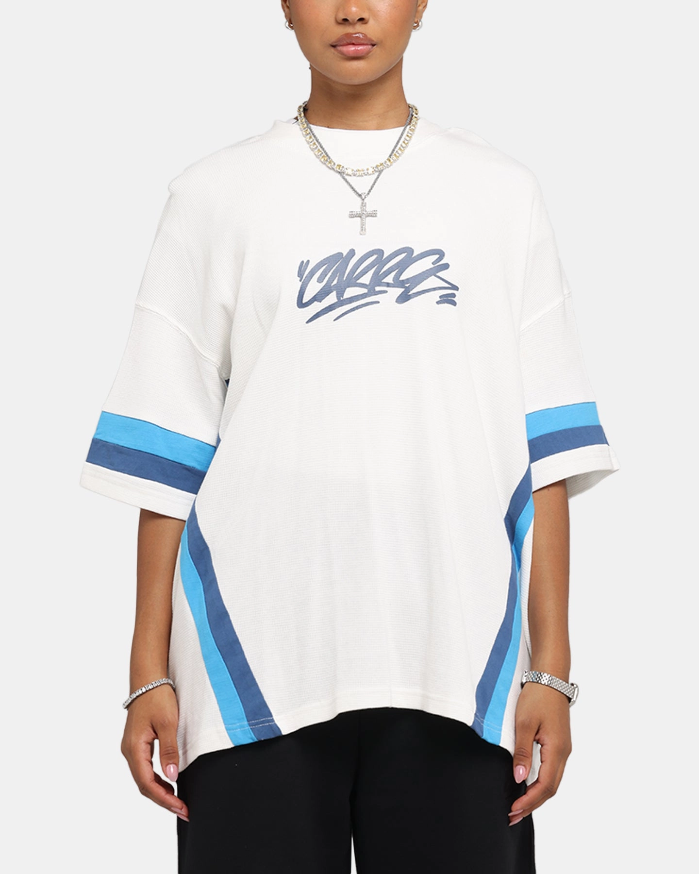 Carre Graffiti Waffle T-Shirt Off White Chic and Soft