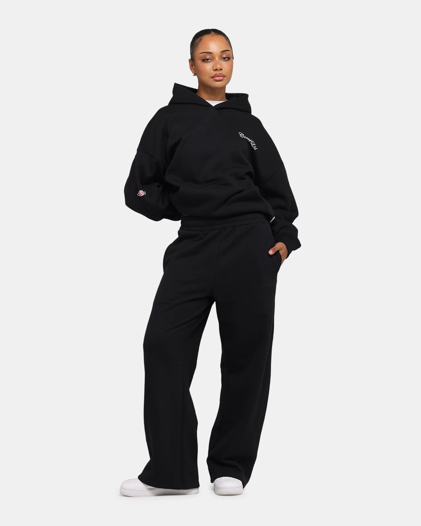 simple design Ultra Soft Blend Carre Grit Trackpants Black