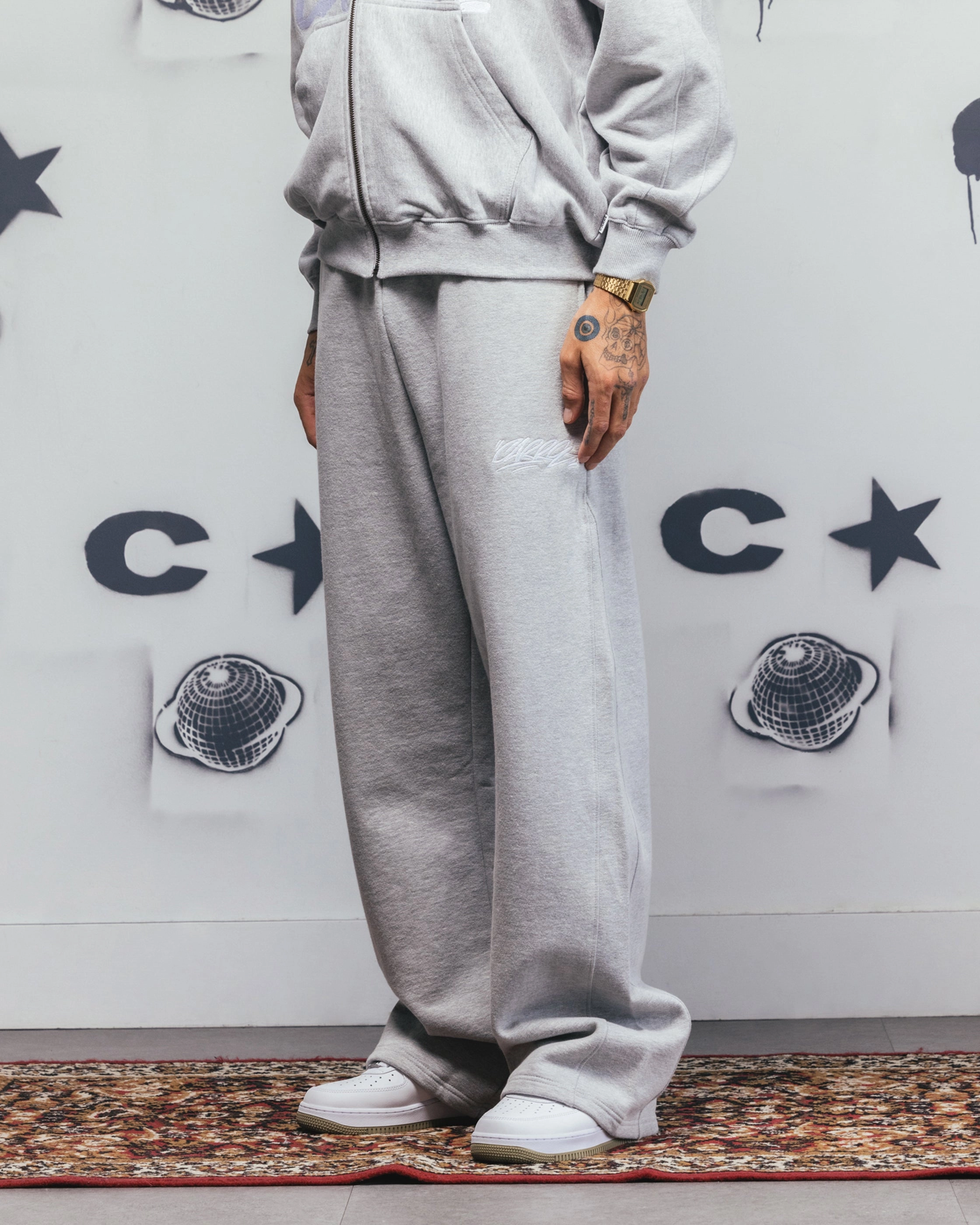 Carre Grit Trackpants Grey Marle Bold Design