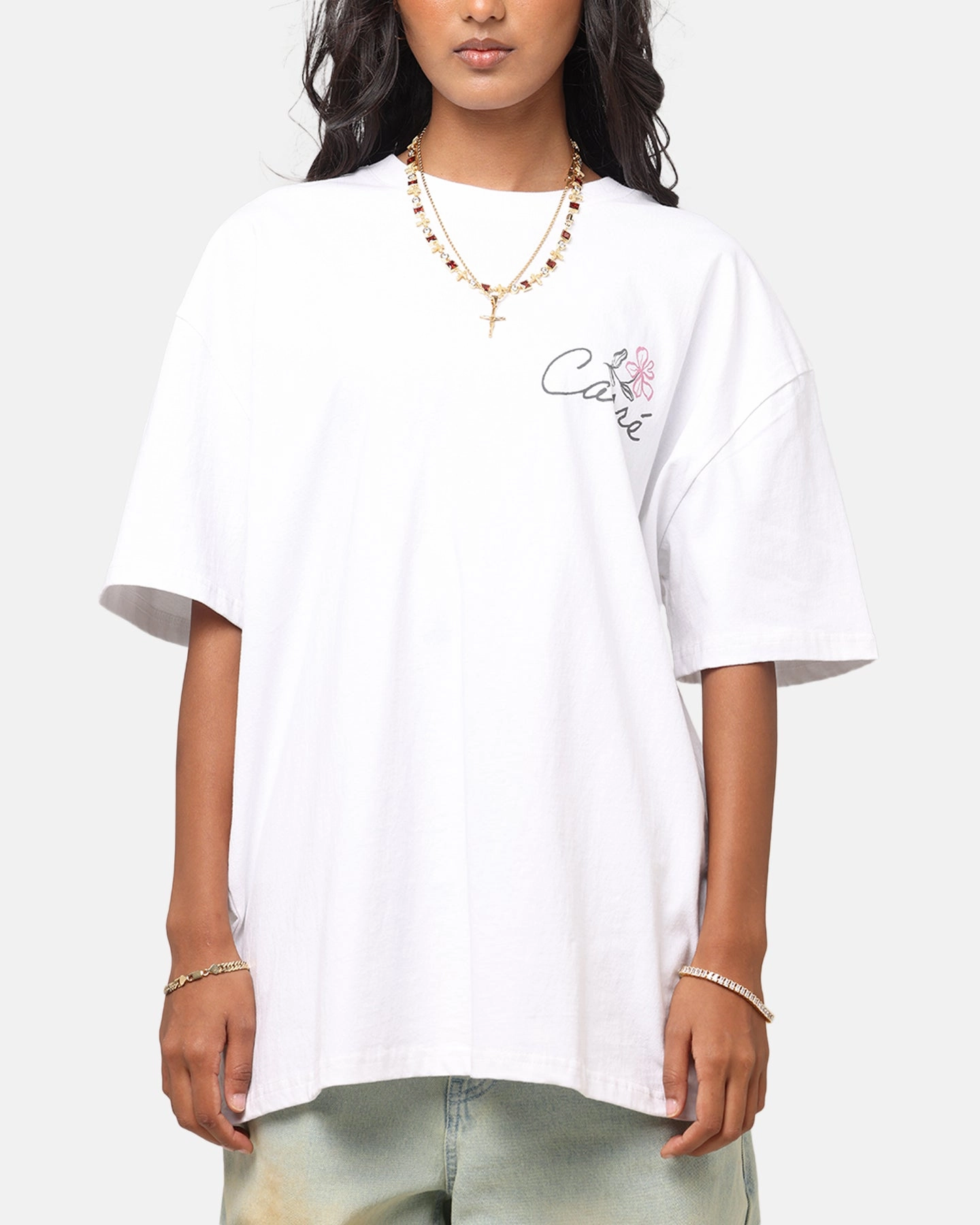 Chic Vibe Carre Hand Picked T-Shirt White