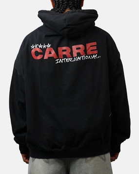 Carre Handdrawn Hoodie Black comfort enhancer SnapFasteners