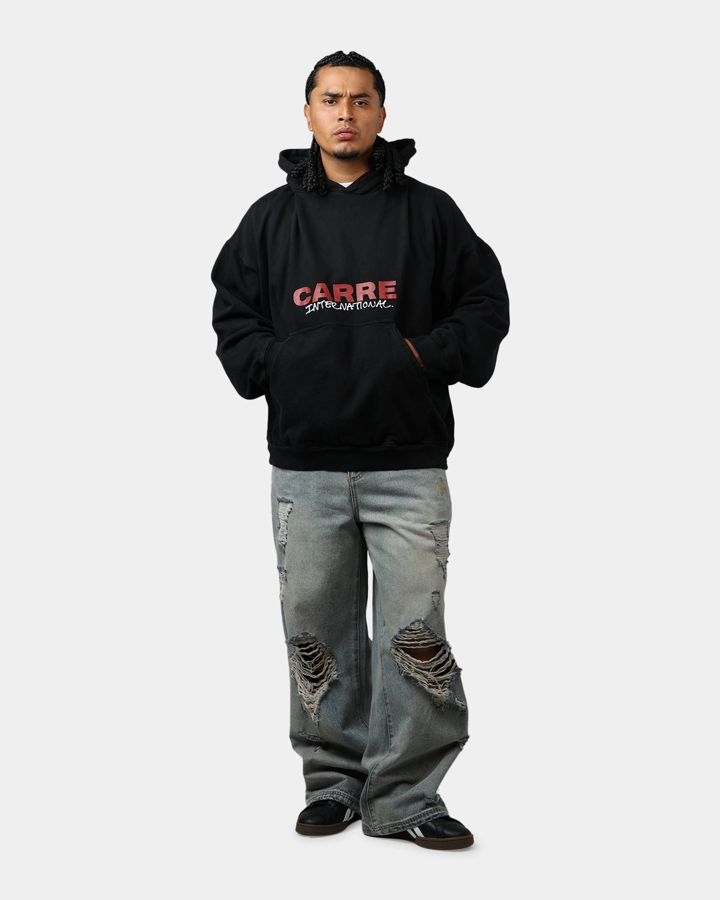 Premium Fit Carre Handdrawn Hoodie Black