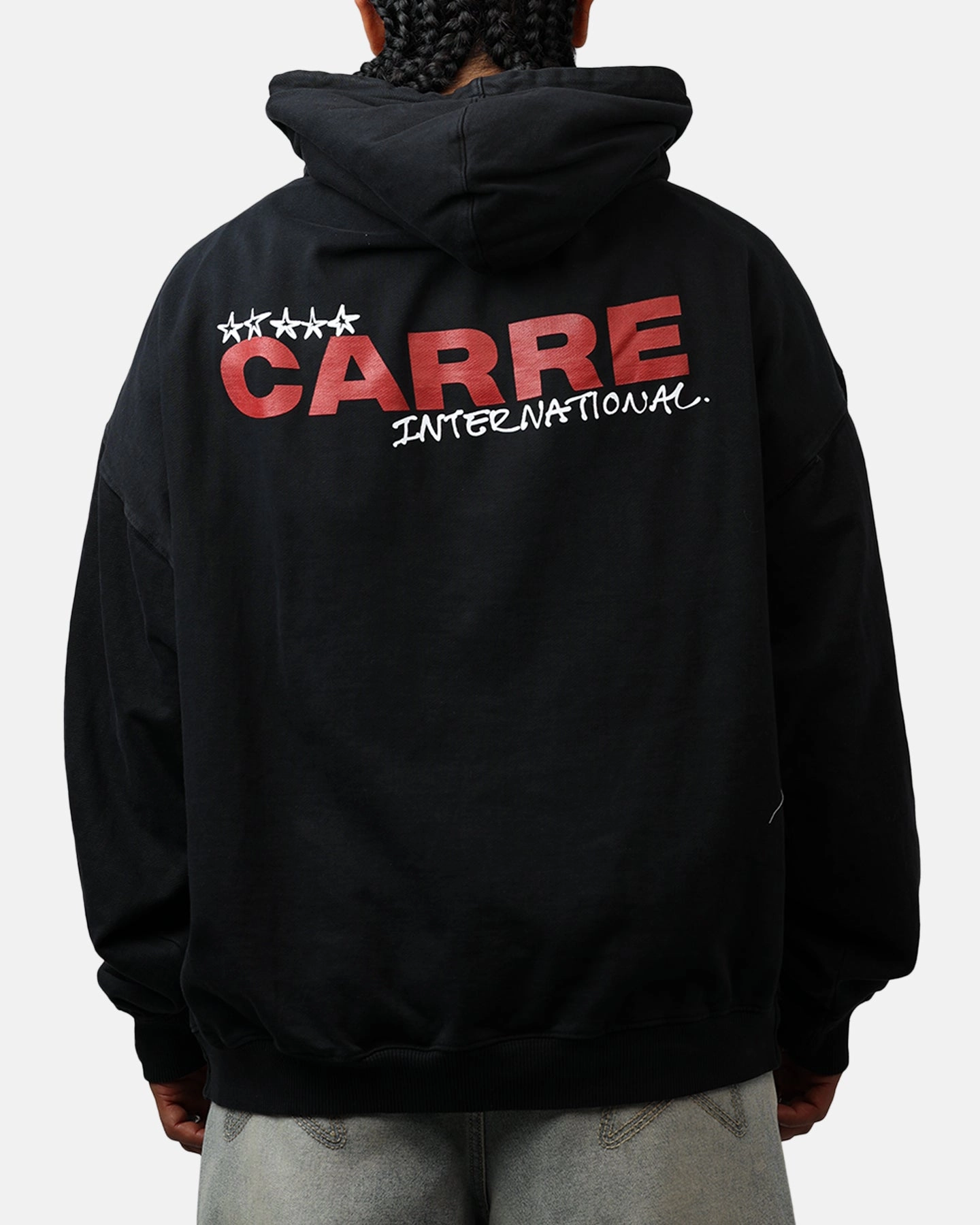 Carre Handdrawn Hoodie Black comfort enhancer SnapFasteners