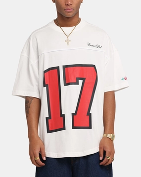 Breathable Yarn Composition Seam Free Edging Carre Hitta Grid Iron T-Shirt Off White/Red