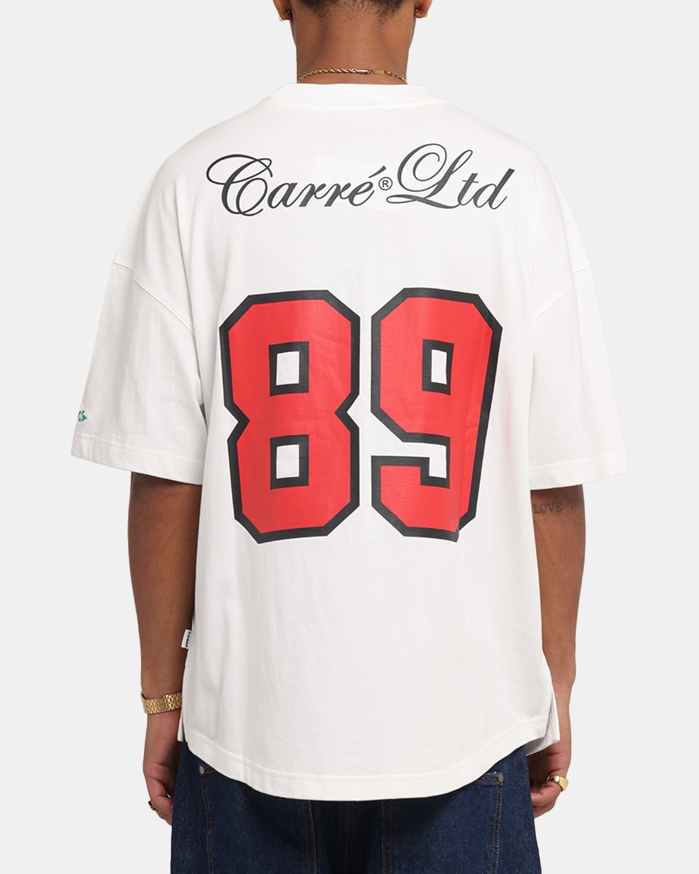 Carre Hitta Grid Iron T-Shirt Off White/Red family gathering