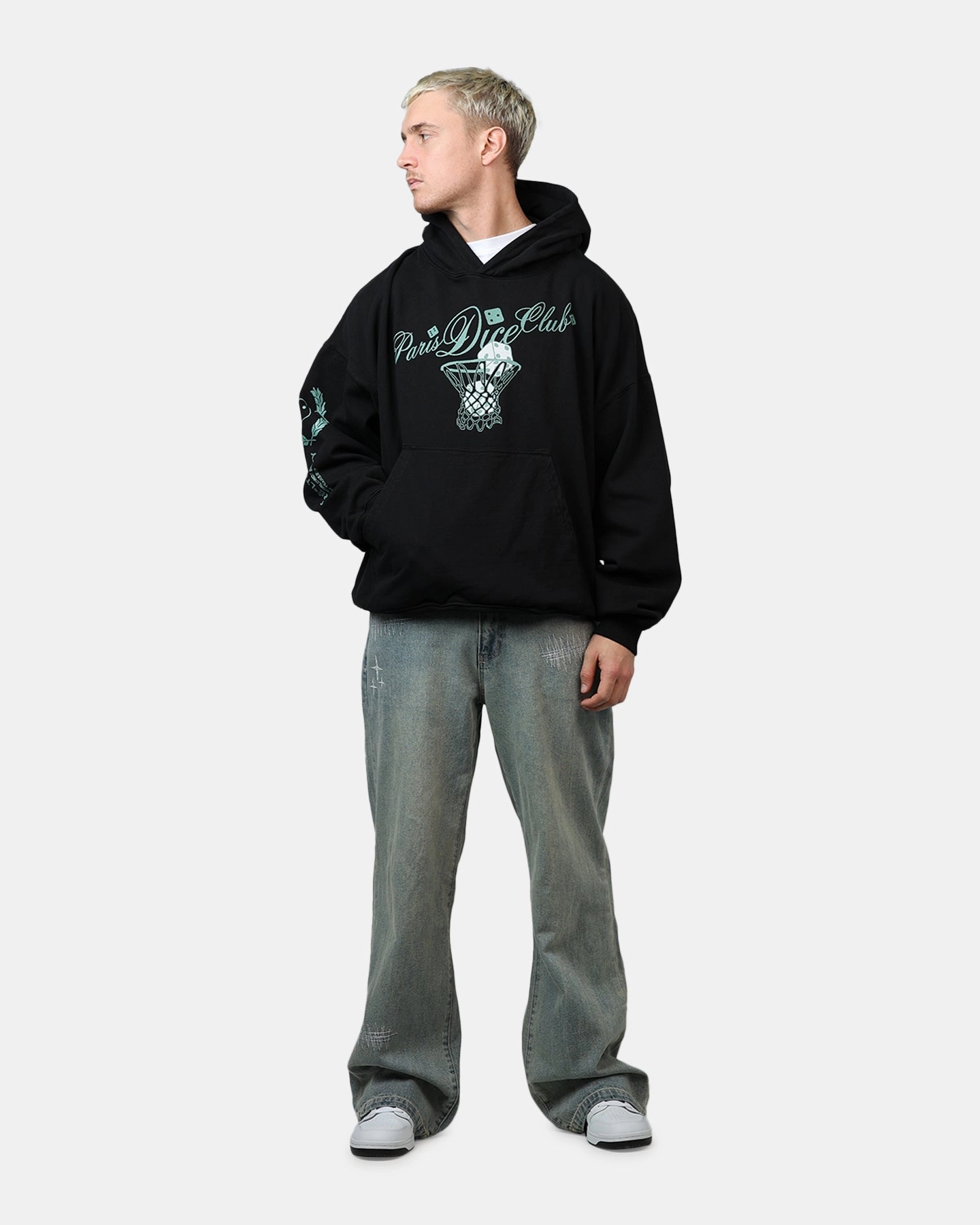 Drop Hem Layer Versatility Carre Hooper Hoodie Black
