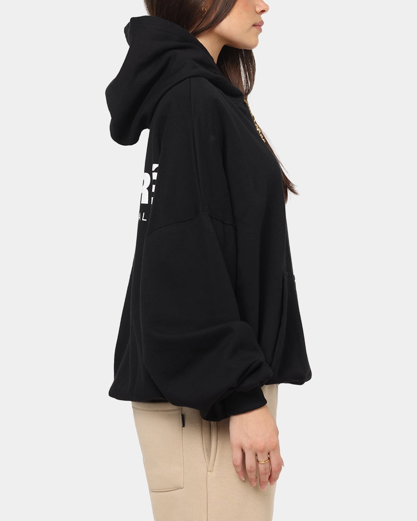 Carre International Hoodie Black Dual Zipper System tag
