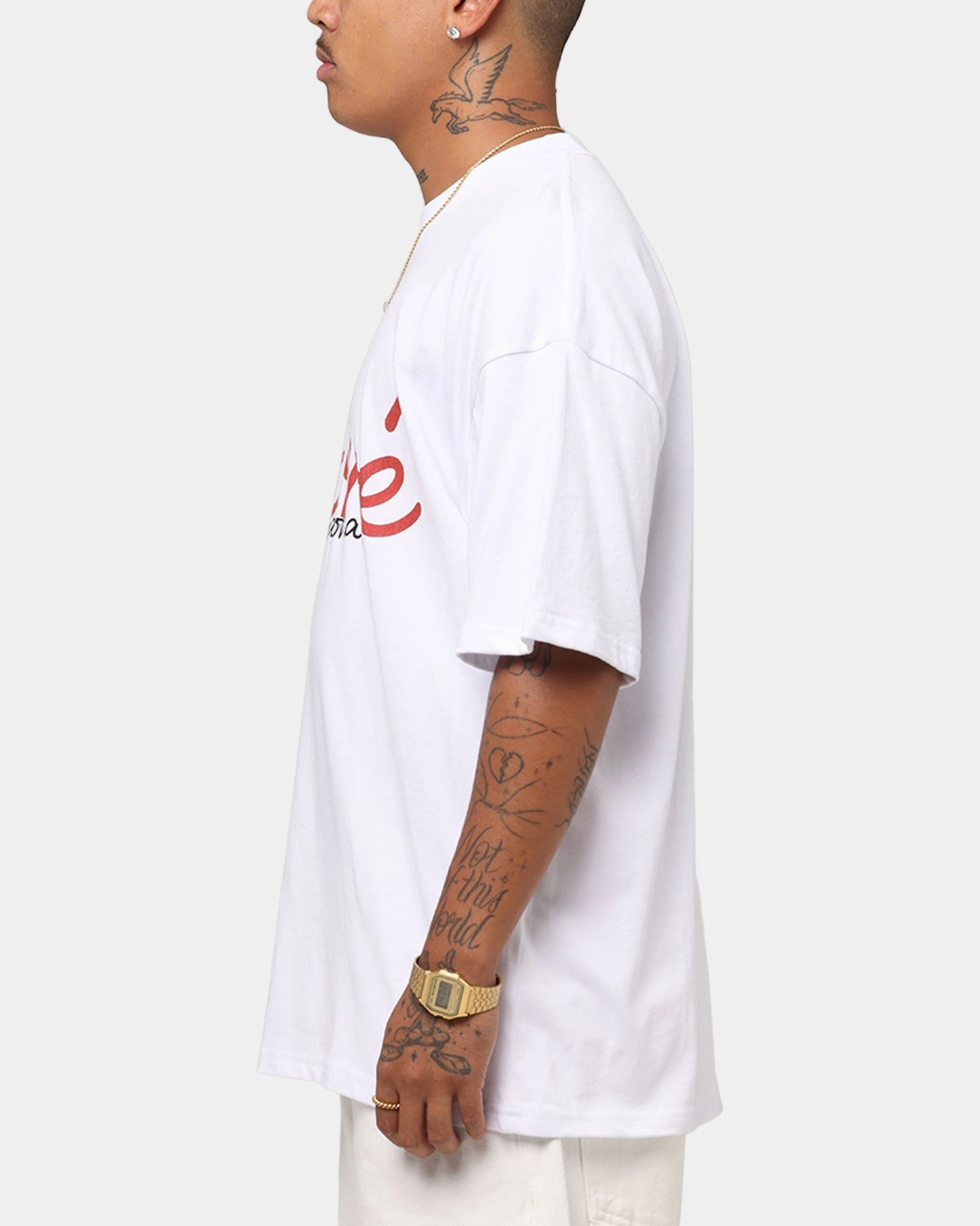 Carre International Script T-Shirt White college Breathable Essentials