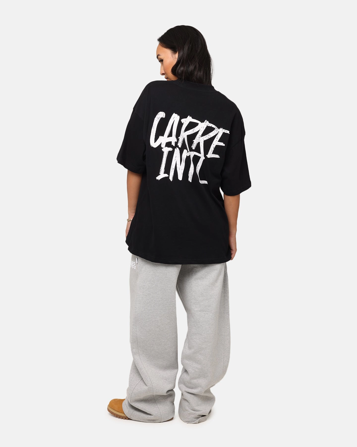 StretchReinforcedArmholes Sweat Absorbent Carre Intl Drop Shoulder T-Shirt Black