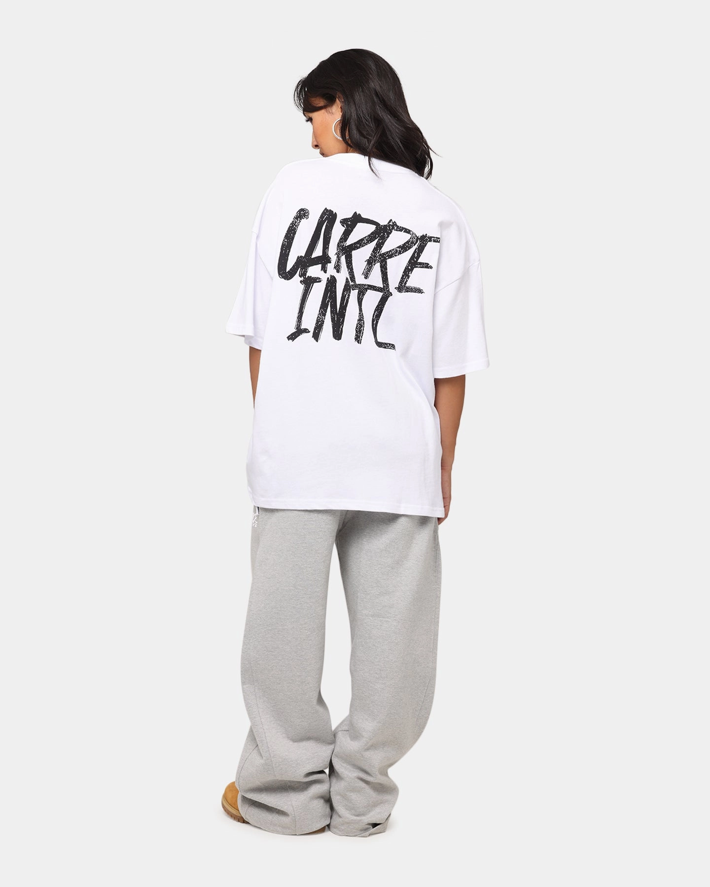 Bright Color Machine washable Carre Intl Drop Shoulder T-Shirt White