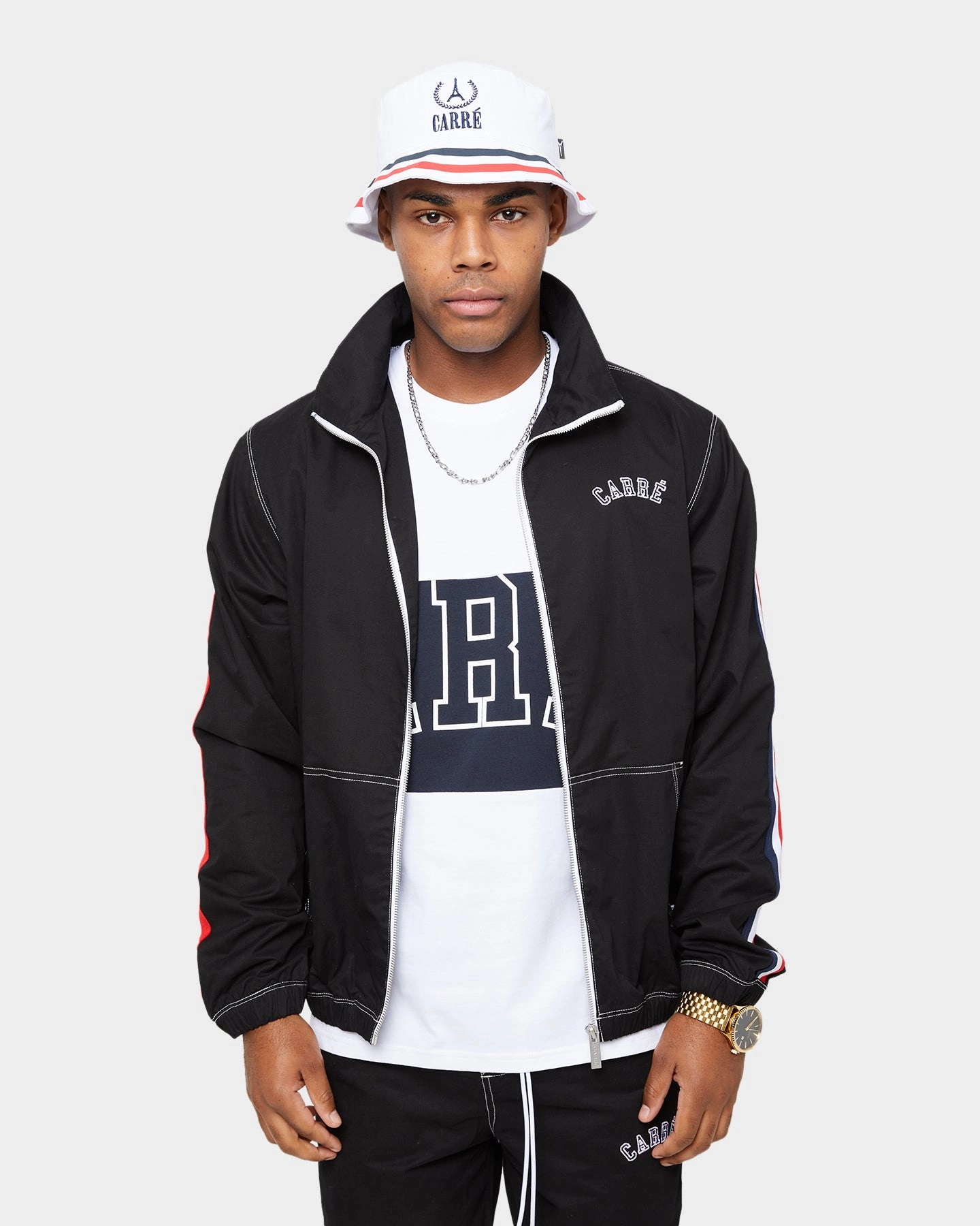 Carre Jog Track Jacket Black clearance anti static