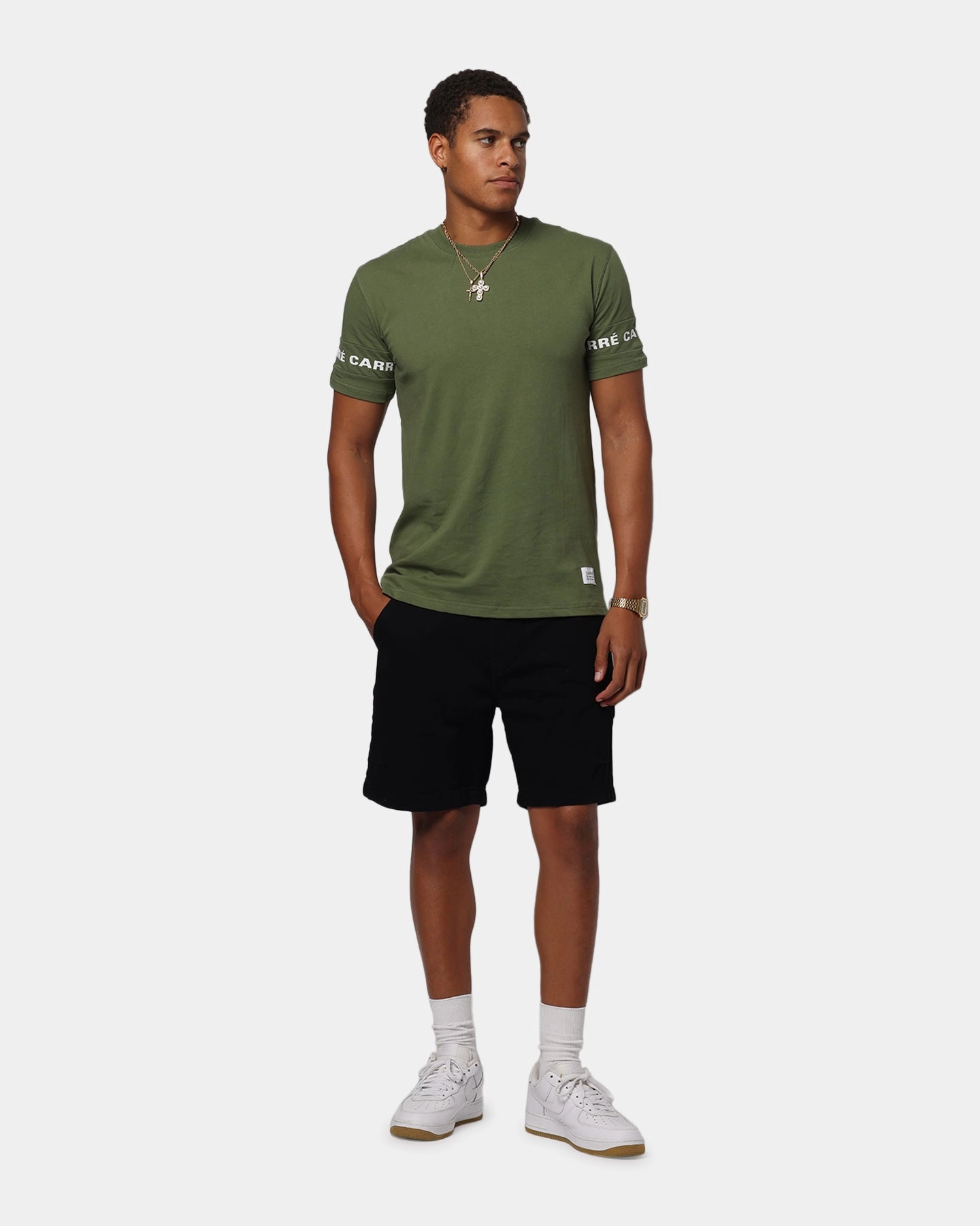 Crew neck classic Carre La Manche T-Shirt Khaki