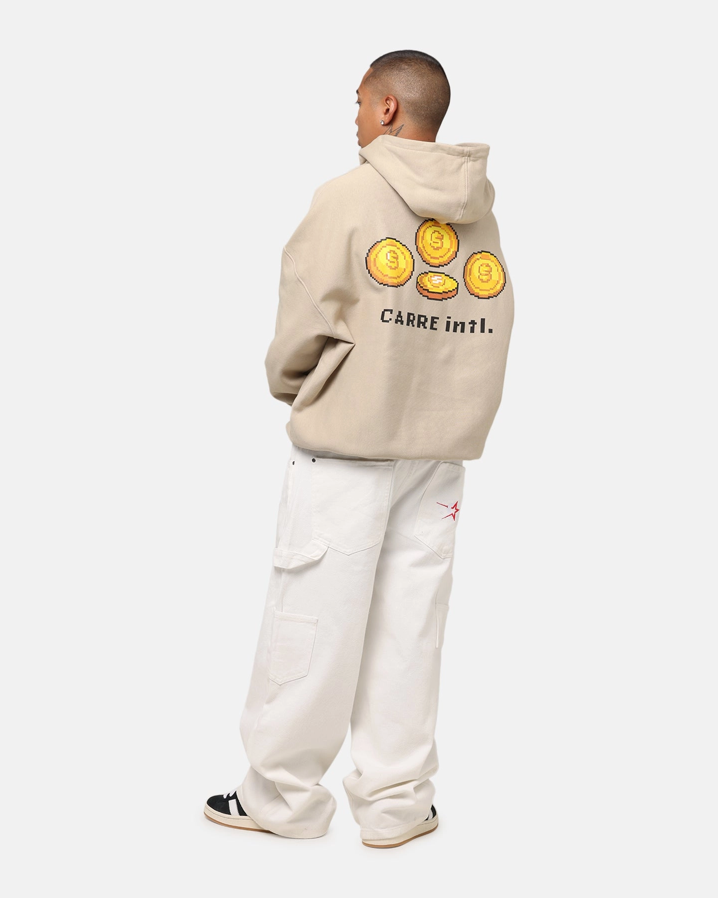 Carre Level Up Hoodie Stone Hook and loop fasteners