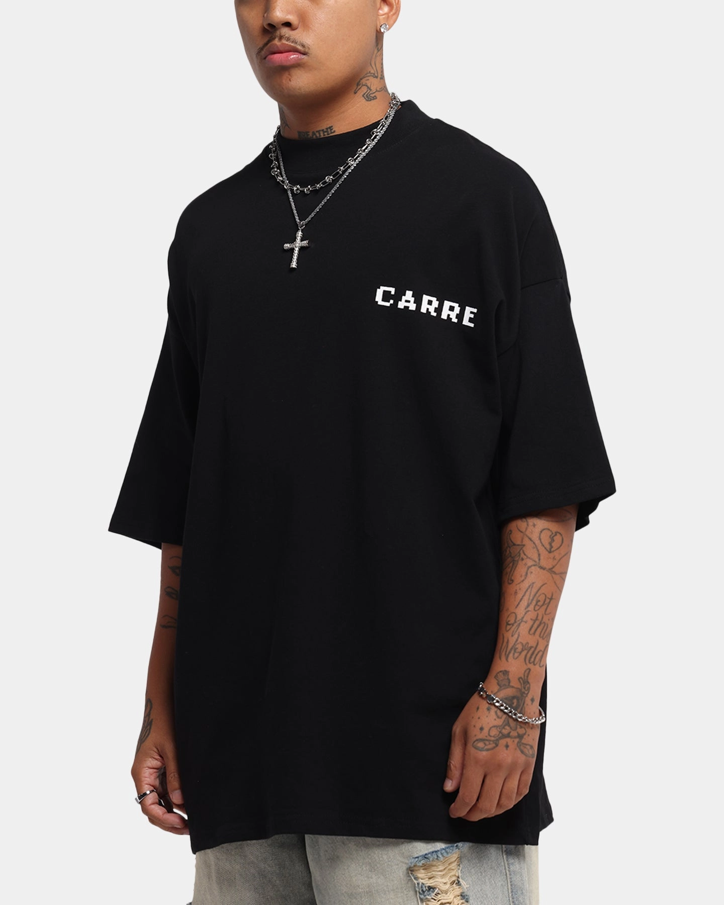 Outdoor Essentials Carre Level Up Mock Neck T-Shirt Black
