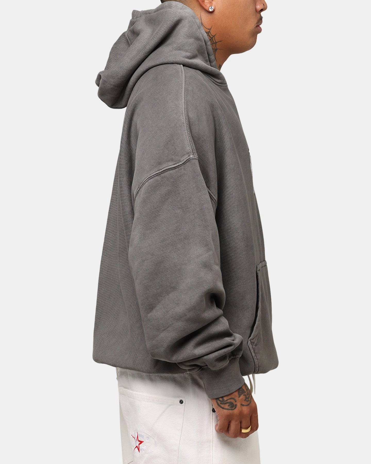 Carre Link Hoodie Washed Charcoal Removable Inner Layer
