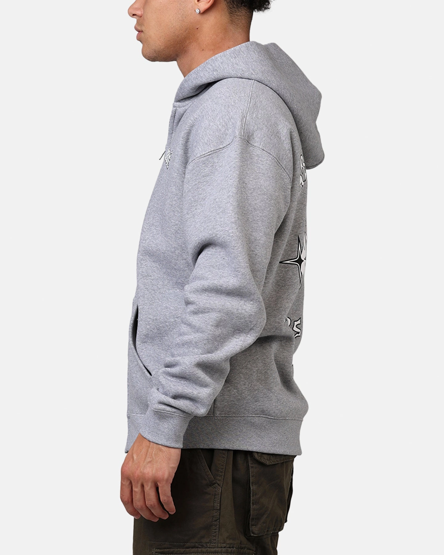 Carre Members Only Zip Hoodie Grey Marle Discuss Stretch Fabric