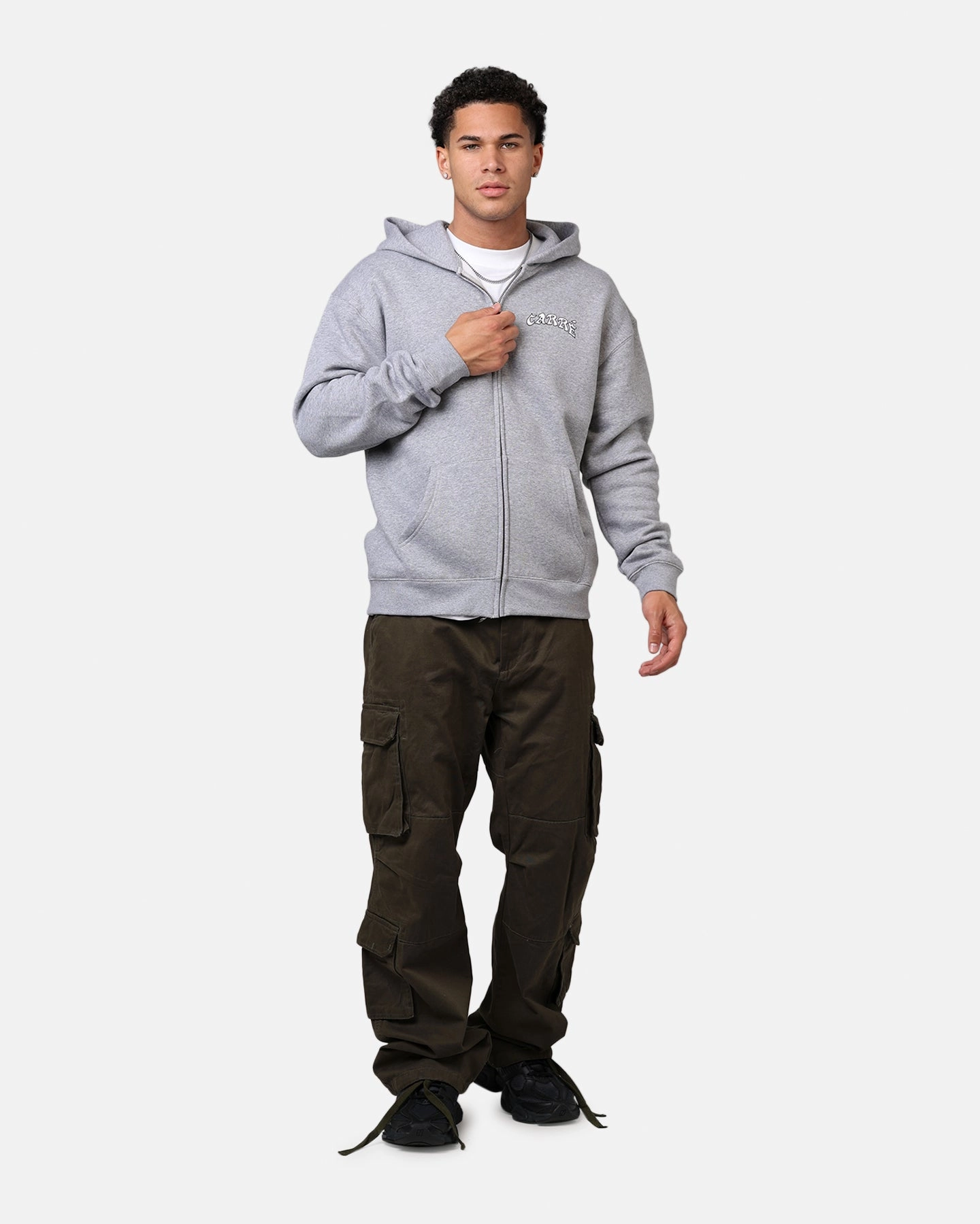 High Visibility Elements Generation Carre Members Only Zip Hoodie Grey Marle