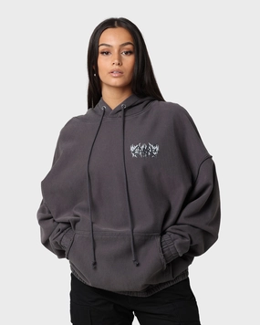 Carre Metalle Distressed Hoodie Washed Grey New Year's Eve attire