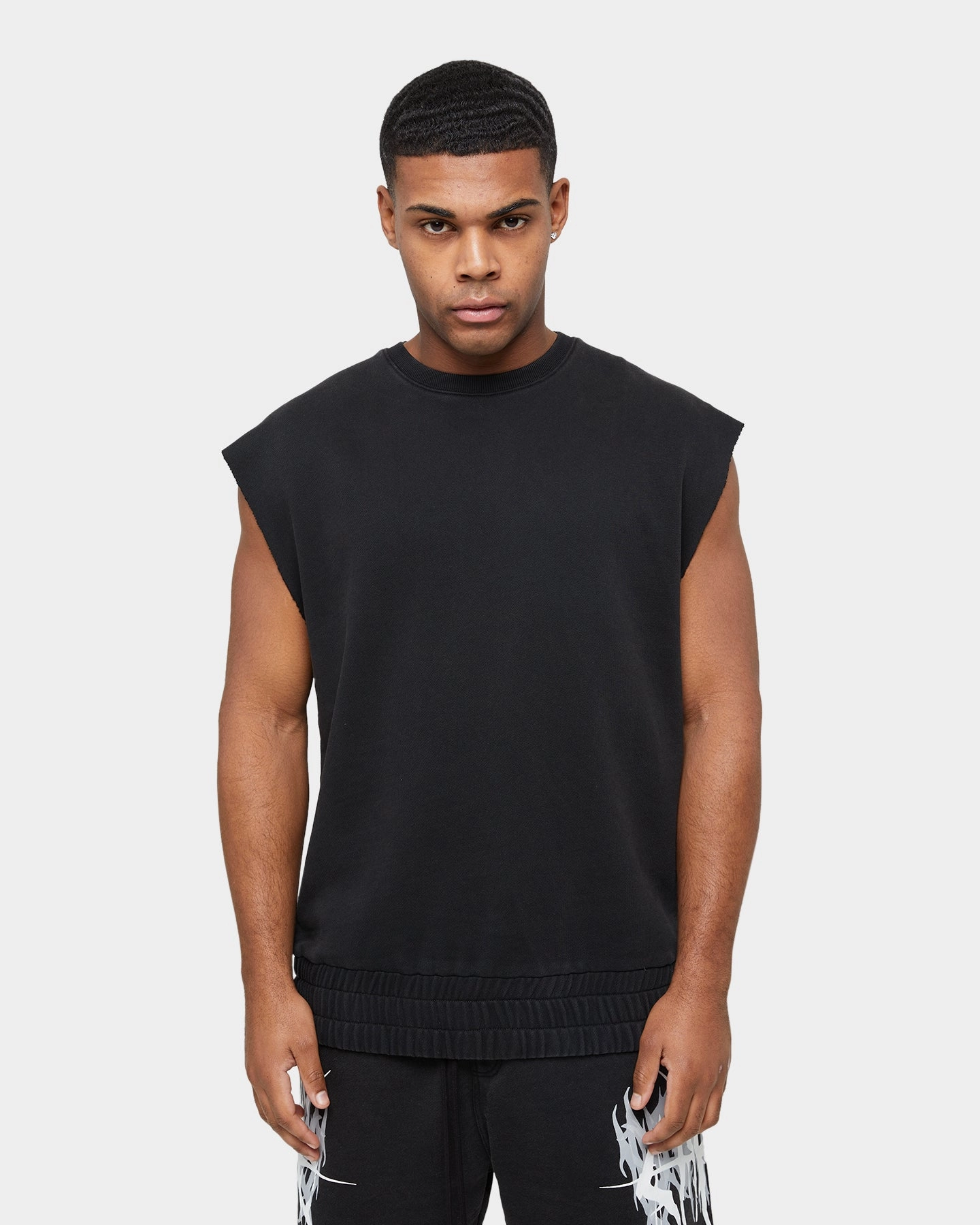 Holiday Style Light Wear Carre Metalle Muscle Crewneck Black