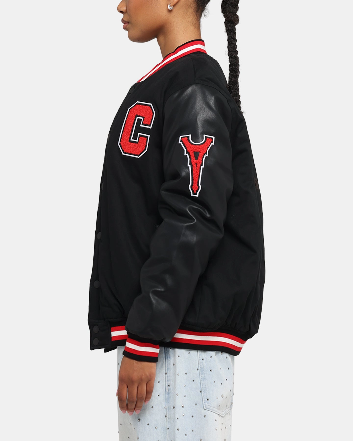 Double layer fabric Carre MVP Varsity Jacket Black/Red
