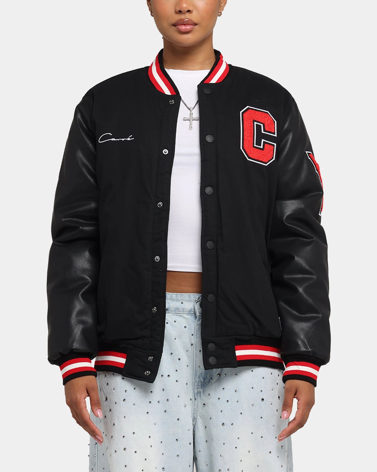 Grace Carre MVP Varsity Jacket Black/Red