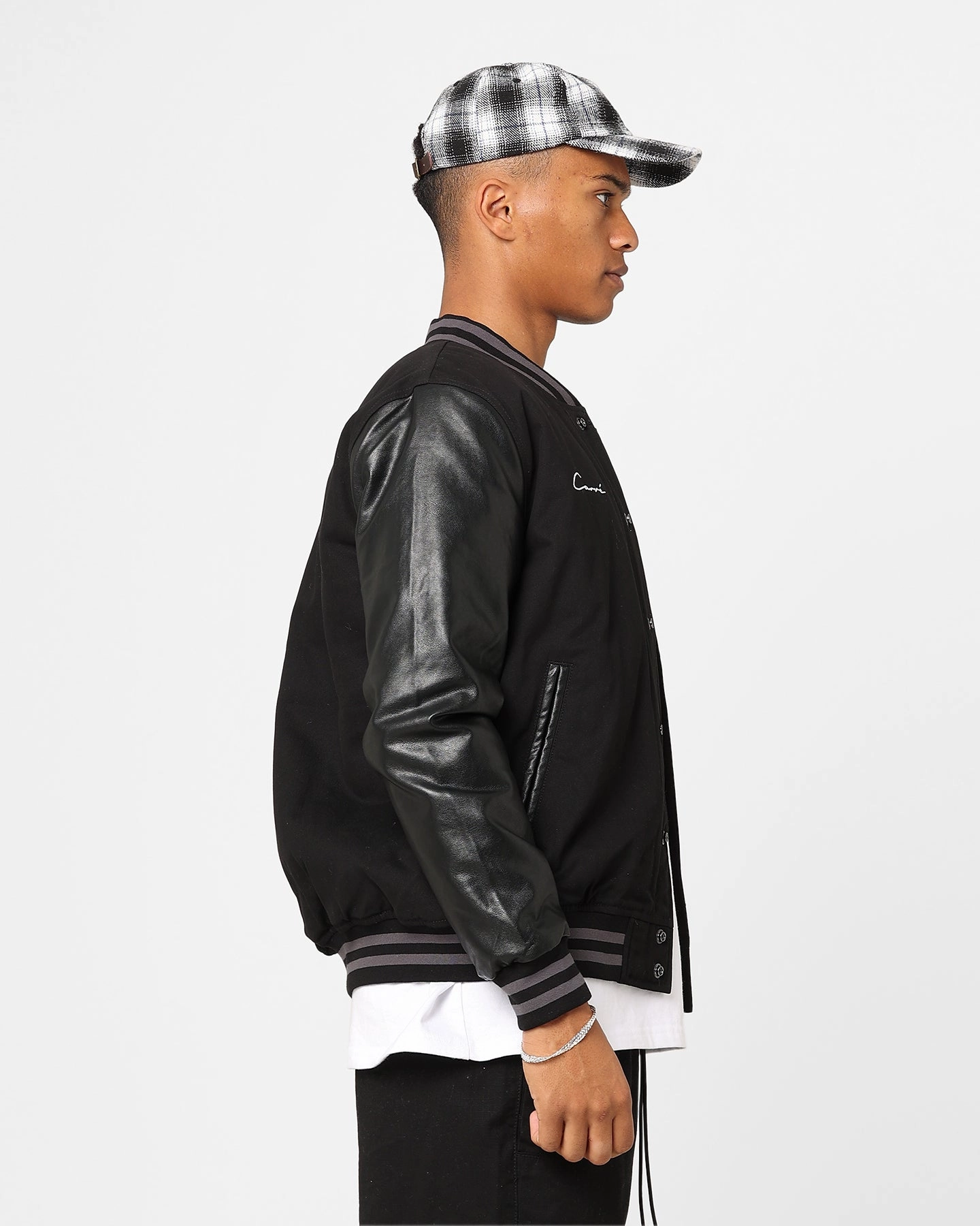 Fresh Look Carre MVP Varsity Jacket Black/White
