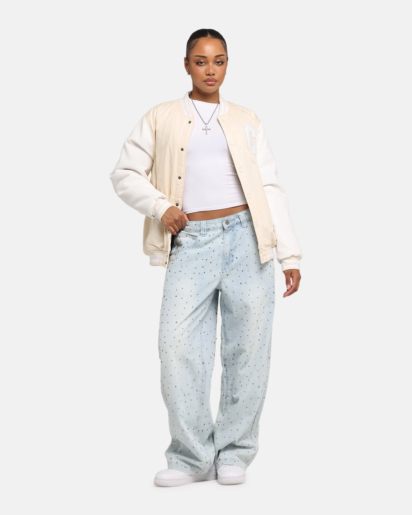 Bandana Carre MVP Varsity Jacket Cream/White