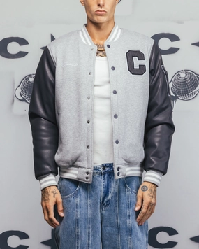 Wind Control Seasonal Wear Carre MVP Varsity Jacket Grey