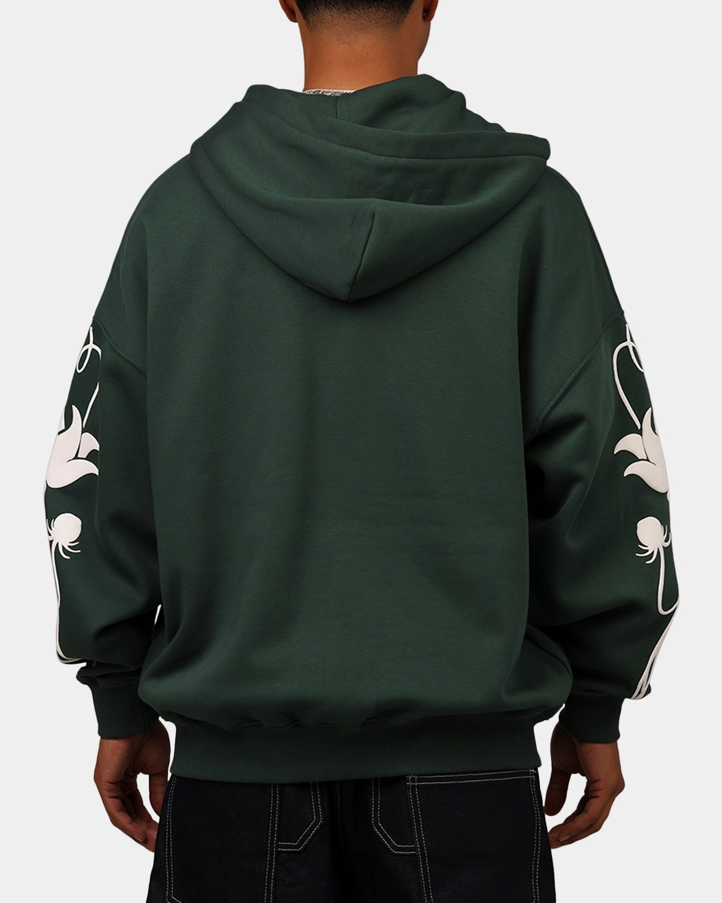 Flexible Layer Soft Shell Material Carre Nouveau Fill Zip Hoodie Green