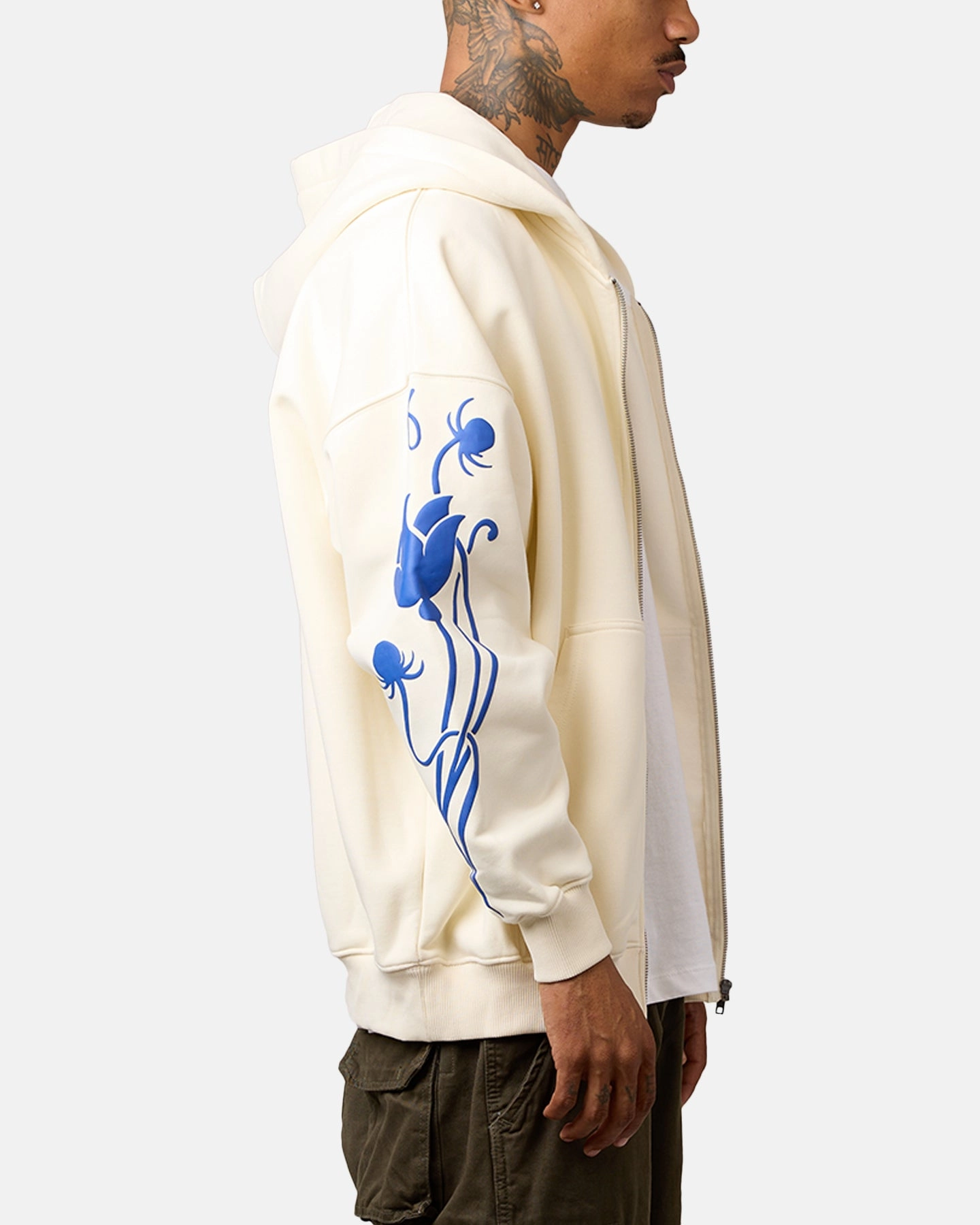 Neutral Tones Investment Carre Nouveau Full Zip Hoodie Off White