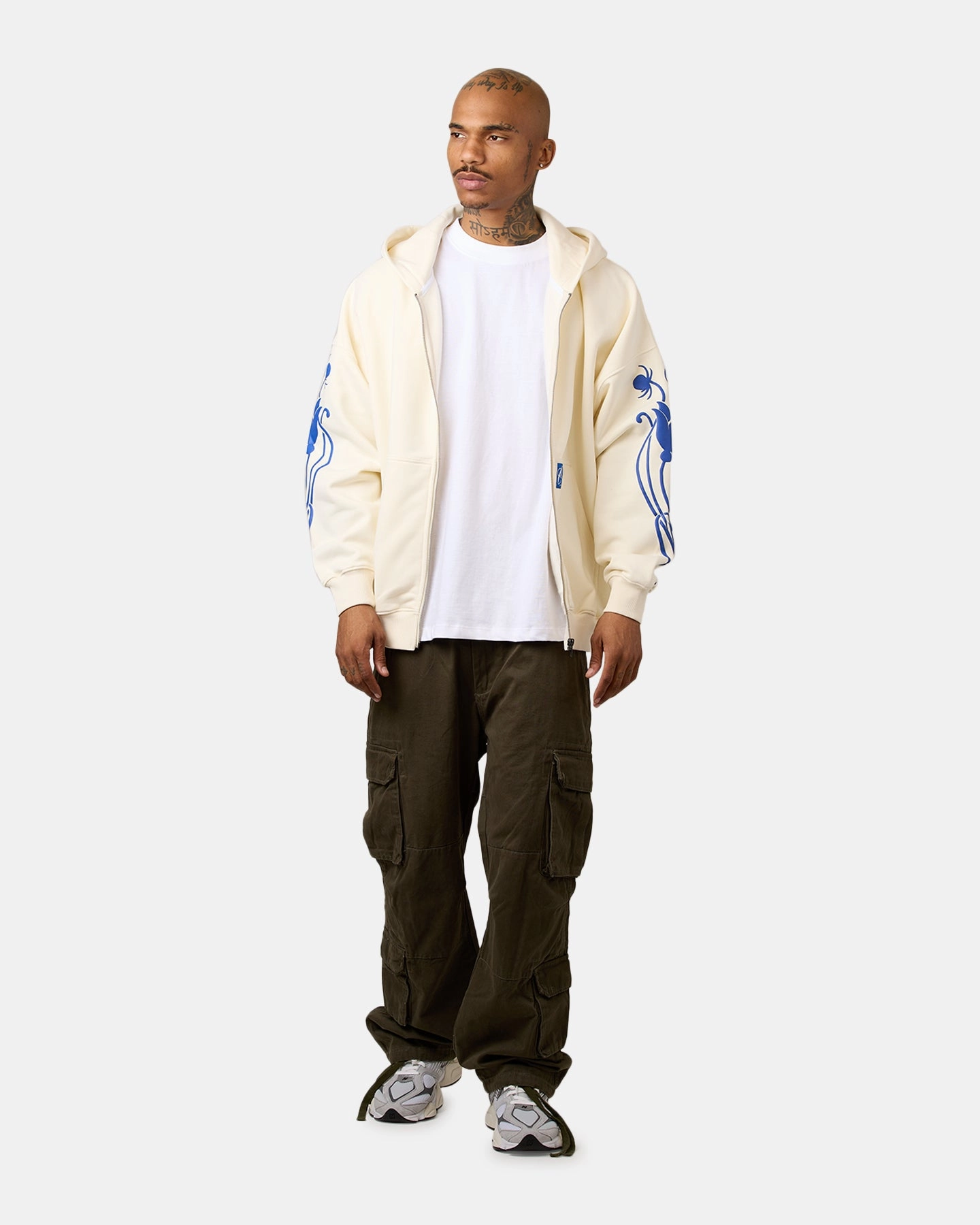 Heat Retention Technology Carre Nouveau Full Zip Hoodie Off White