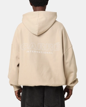 color - coordinating ConvertibleCollar Carre Out Motion Hoodie Stone