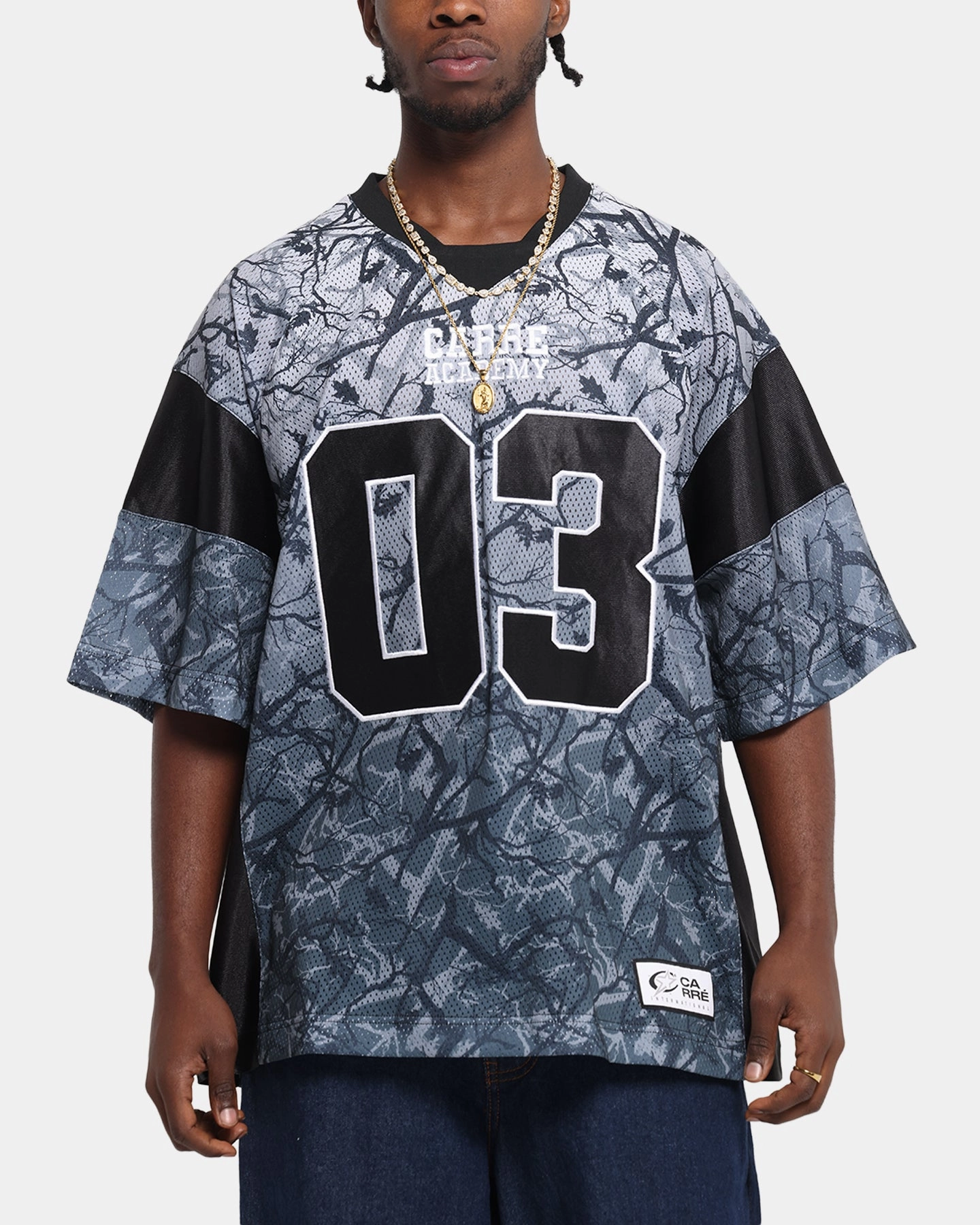 Athletic Performance Outdoor Wear Carre Outlaw Jersey Black Real Tree Camo
