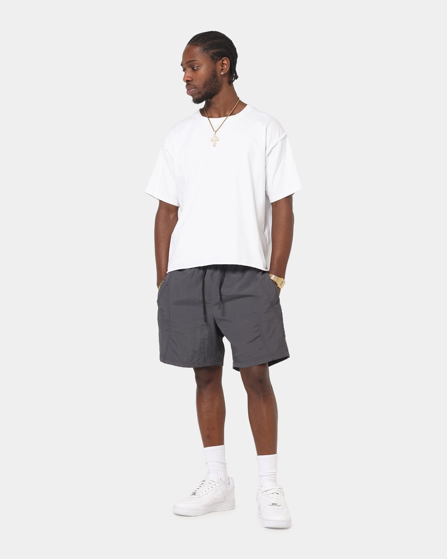 Stay Cool Flexible Side Panels Carre Panelled Nylon Shorts Black