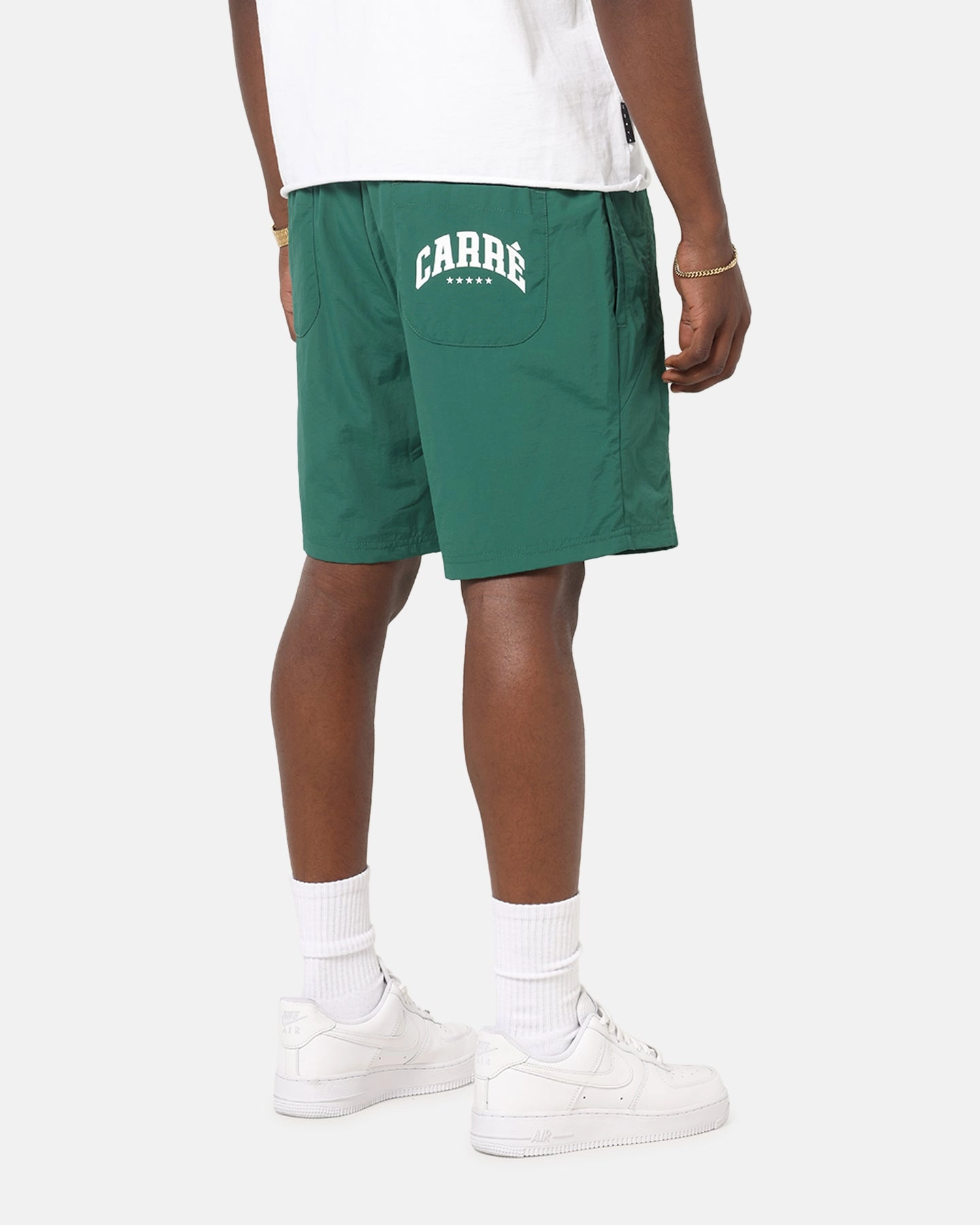 Carre Panelled Nylon Shorts Green FlexibleMobility