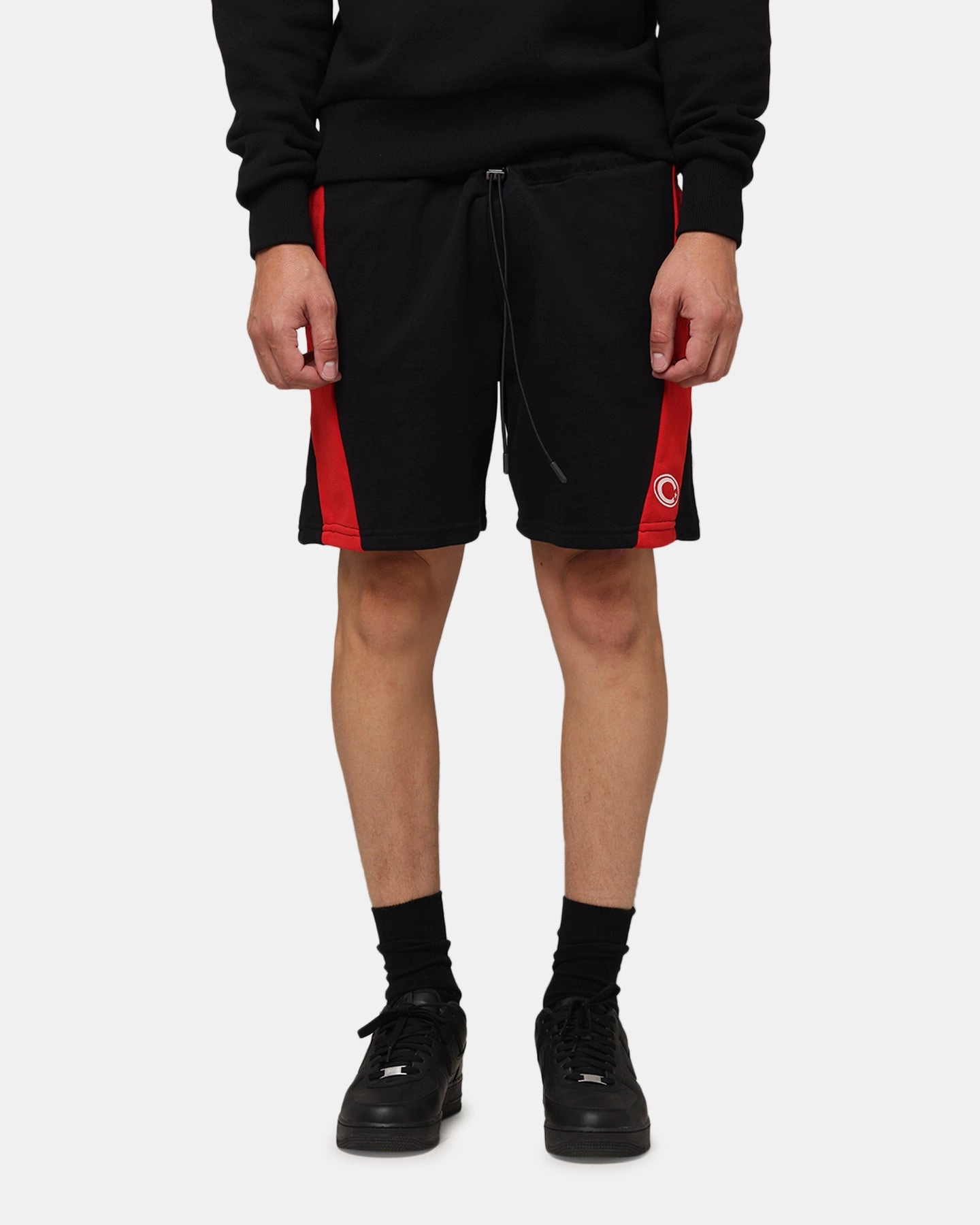 Carre Panelled Shorts Black/Red Cool Breeze