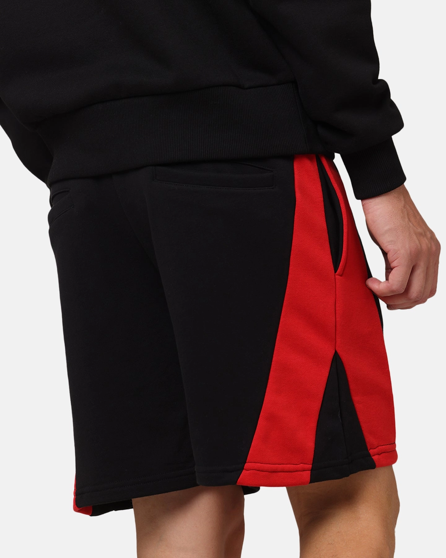 Hand washable Carre Panelled Shorts Black/Red