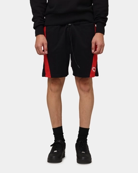Carre Panelled Shorts Black/Red Cool Breeze