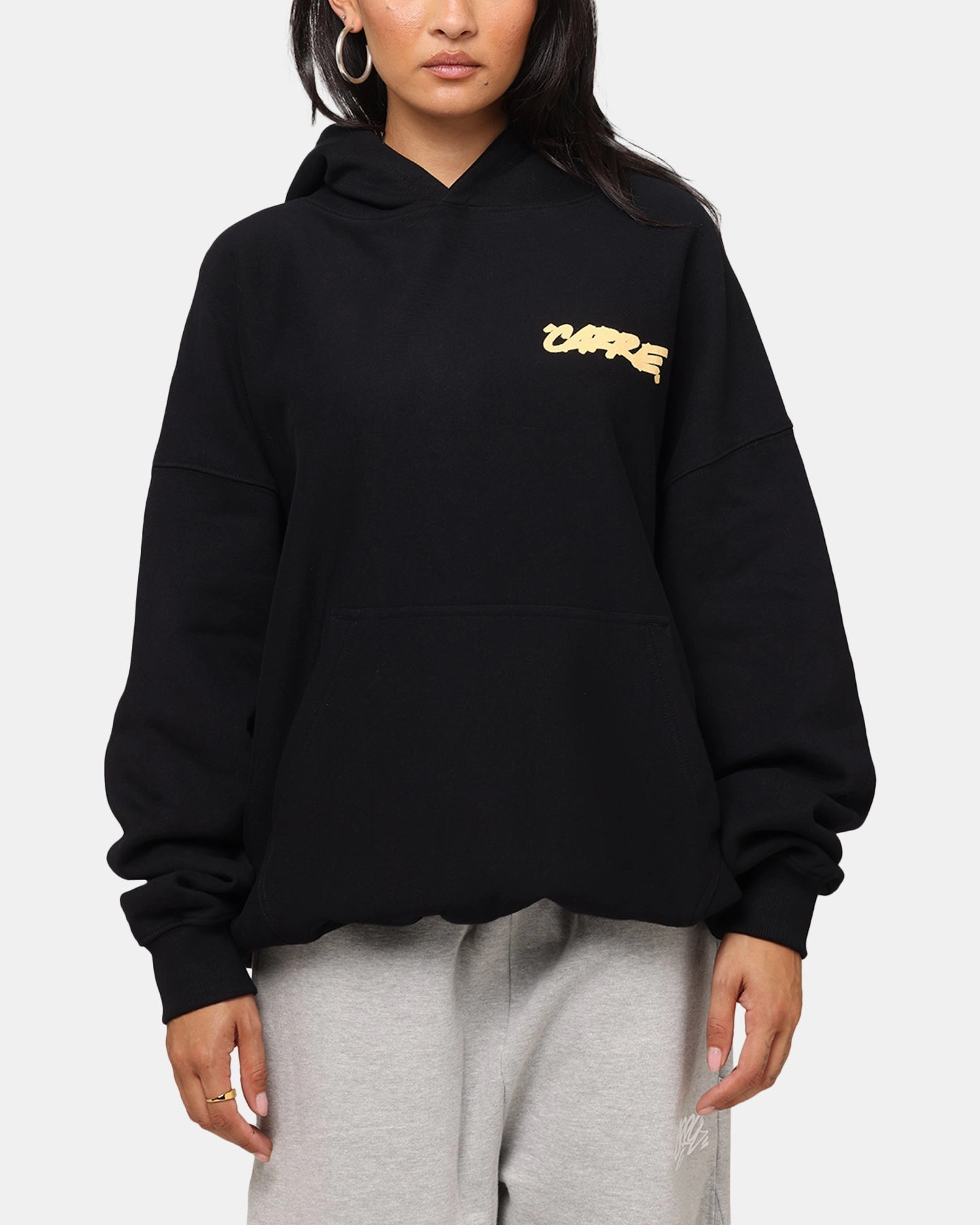 Hooded Design Carre Passport Hoodie Black