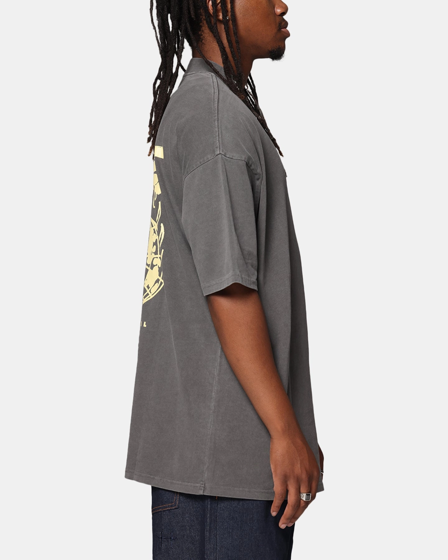 Carre Passport Mock Neck T-Shirt Washed Charcoal Active Outfit Style