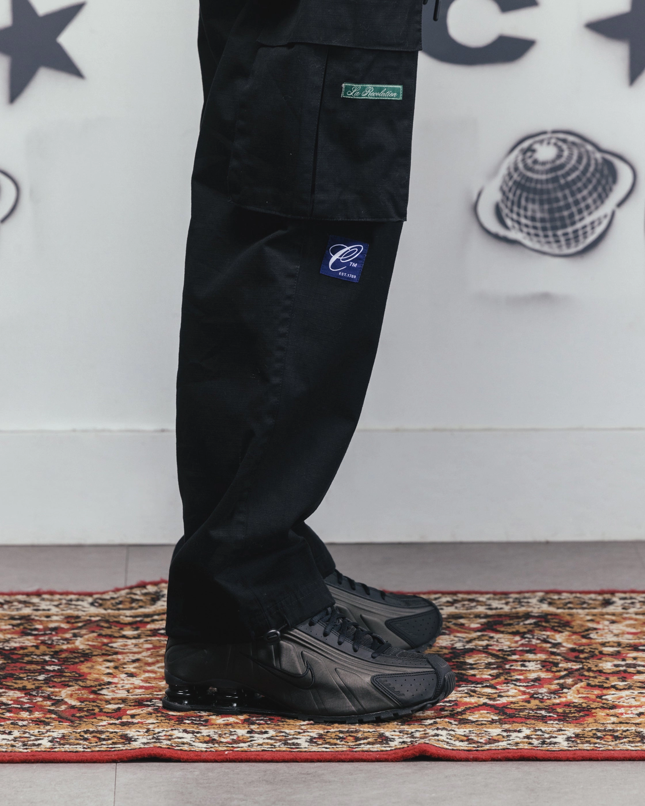 Chilly Comfort Carre Patchwork Cargo Jogger Black