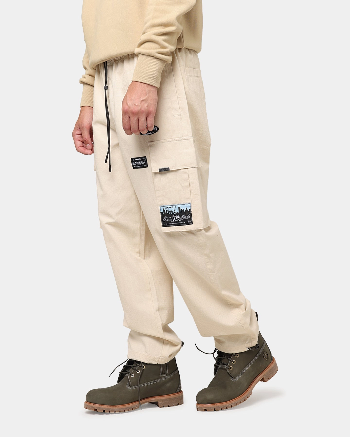Wardrobe Essential StainResistantFinish Carre Patchwork Cargo Jogger Cream