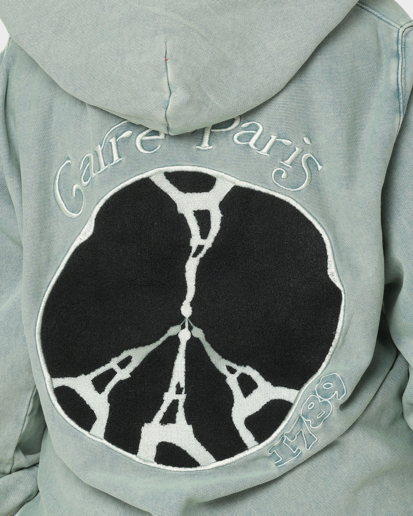 Carre Peace Button Up Hoodie Washed Green Threat