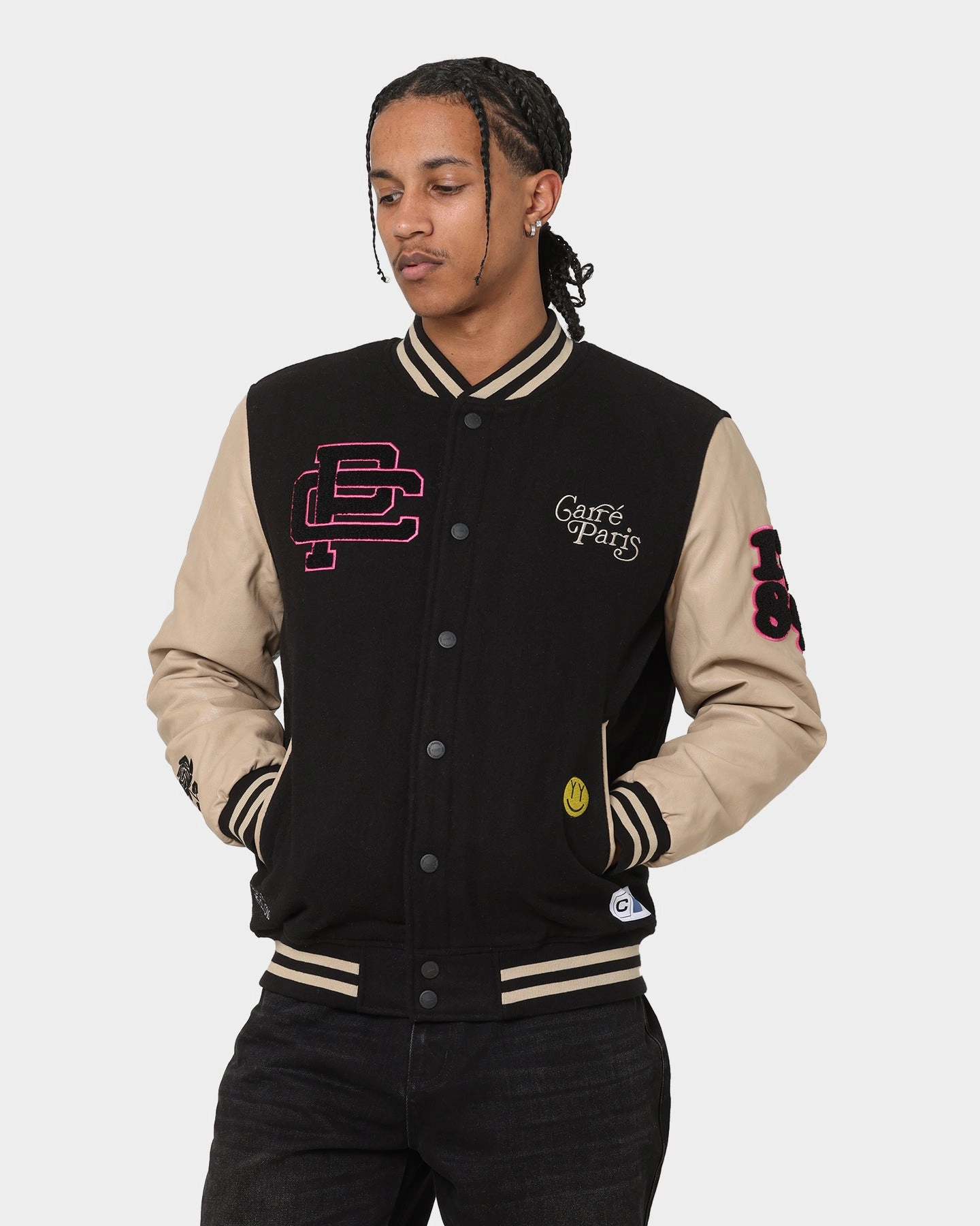 Carre Peace Varsity Jacket Black/Stone Flexible Neckline Suitcase