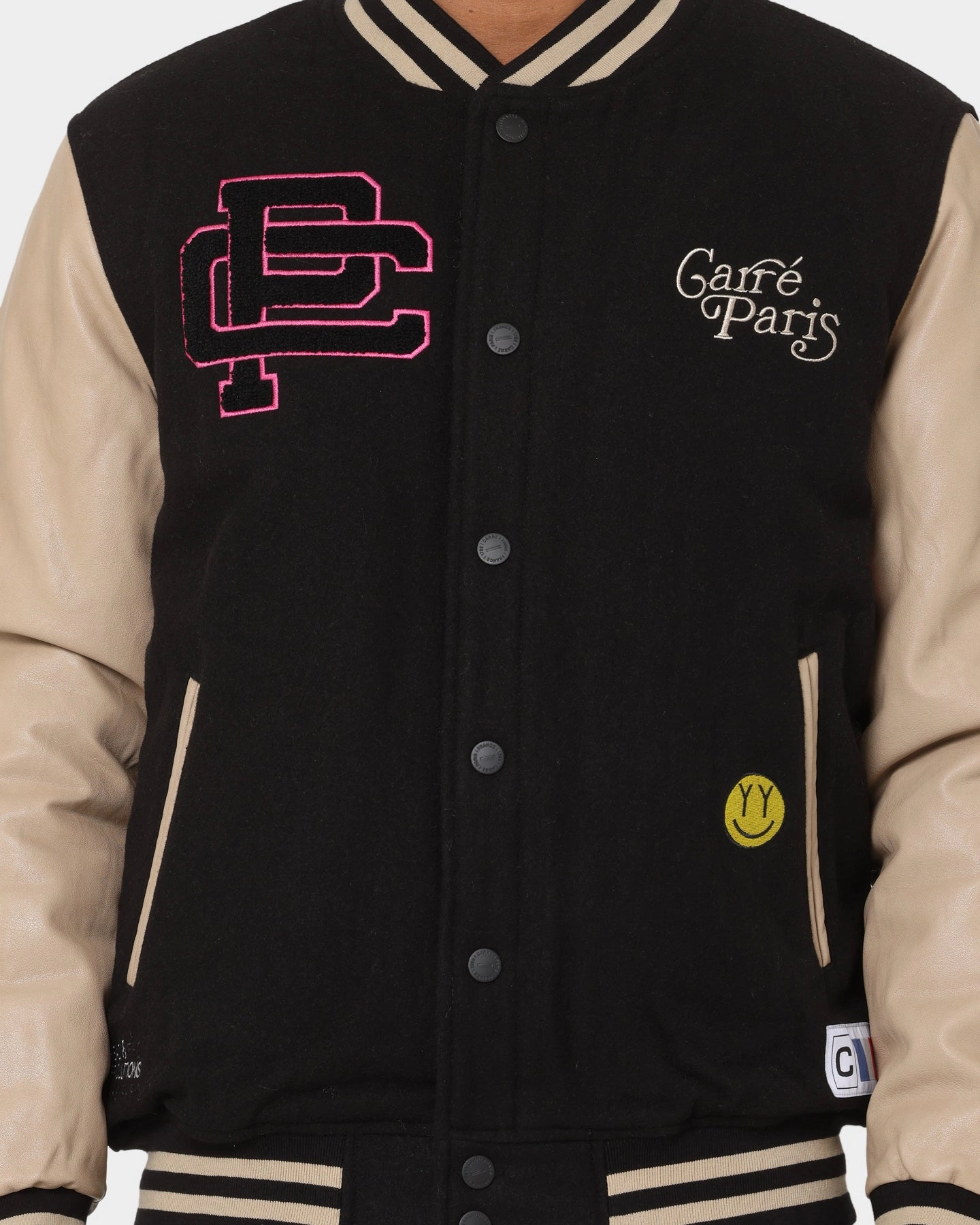 suitable for individual sports high-end Carre Peace Varsity Jacket Black/Stone