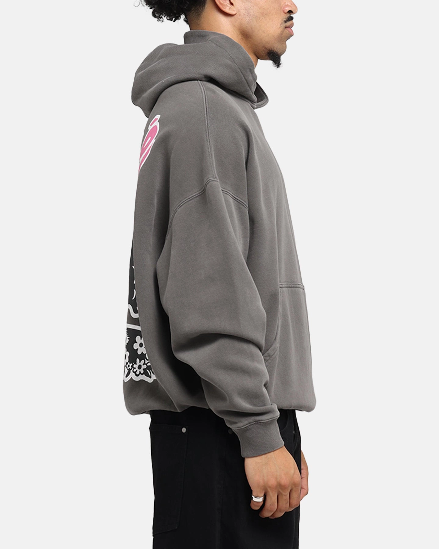 insulated Durable Stitching Carre Pepe Hoodie Washed Charcoal