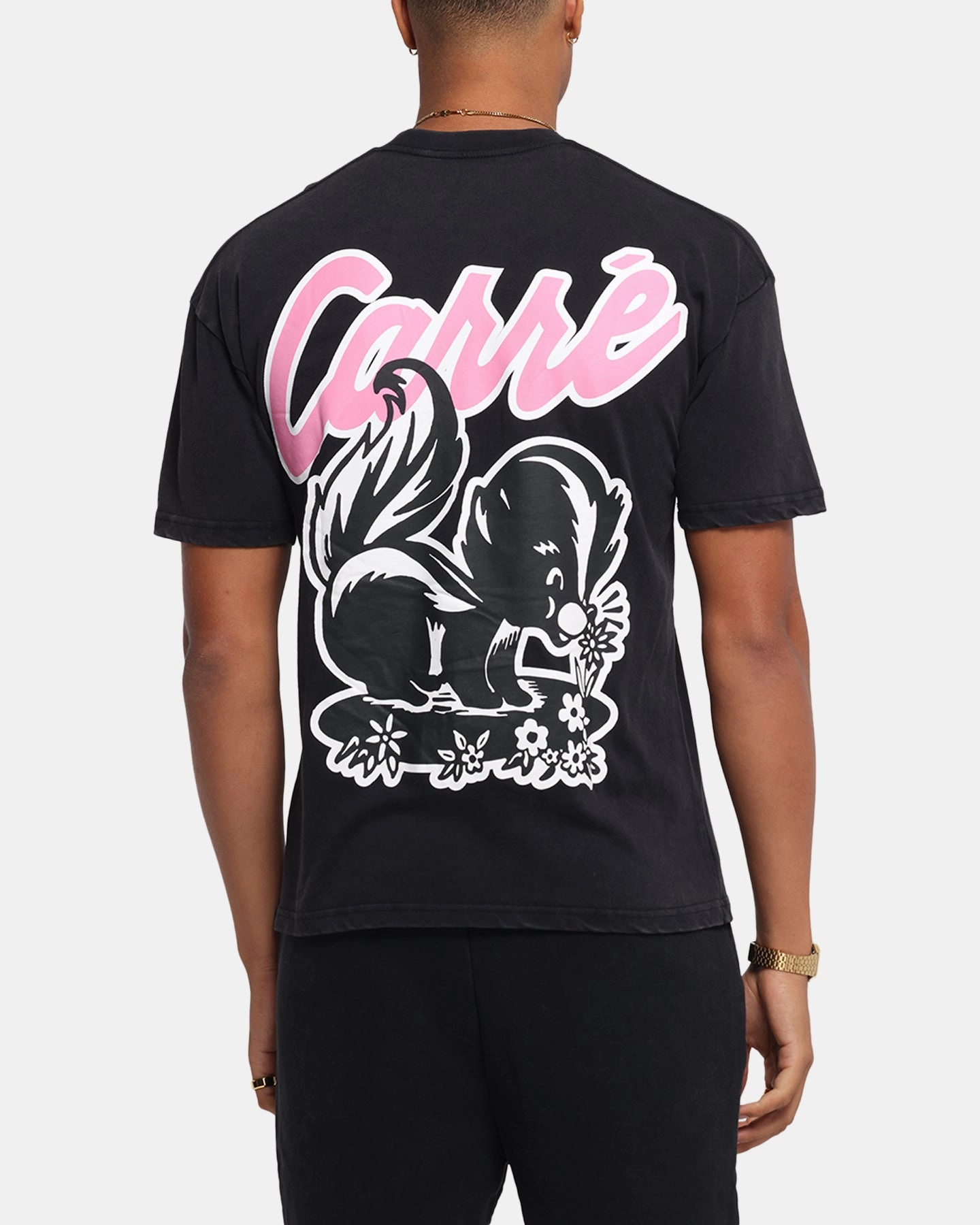 High Density Weave elastic waistband Carre Pepe T-Shirt Black Acidwash